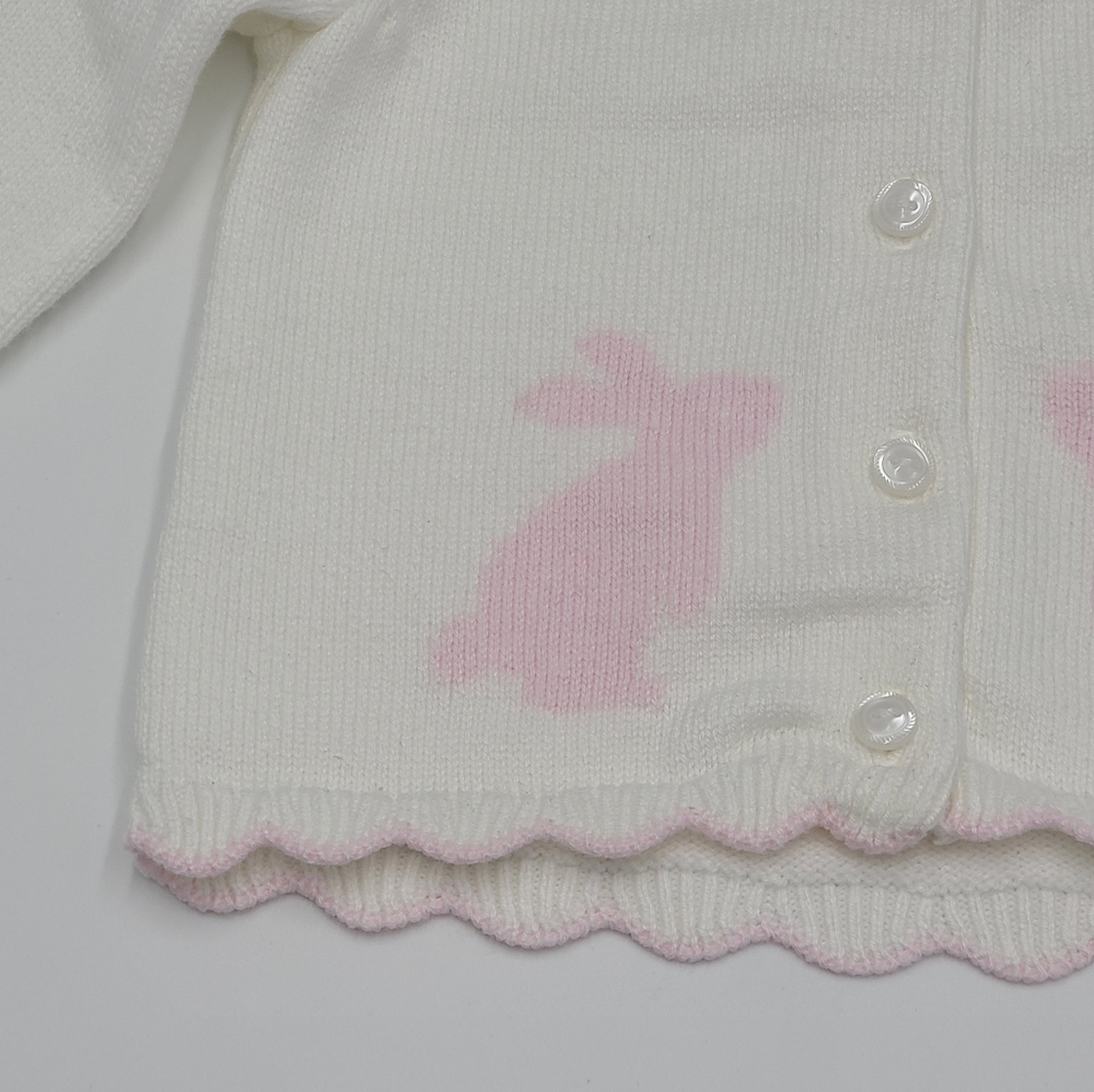 Janie and Jack scalloped edge bunny cardigan size 3-6 months - Picture 2 of 5